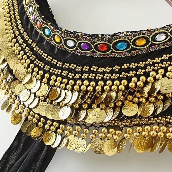 NEW! Super Cute Beaded/Coin Boho Tie Bandeau Top!! - Picture 4 of 5